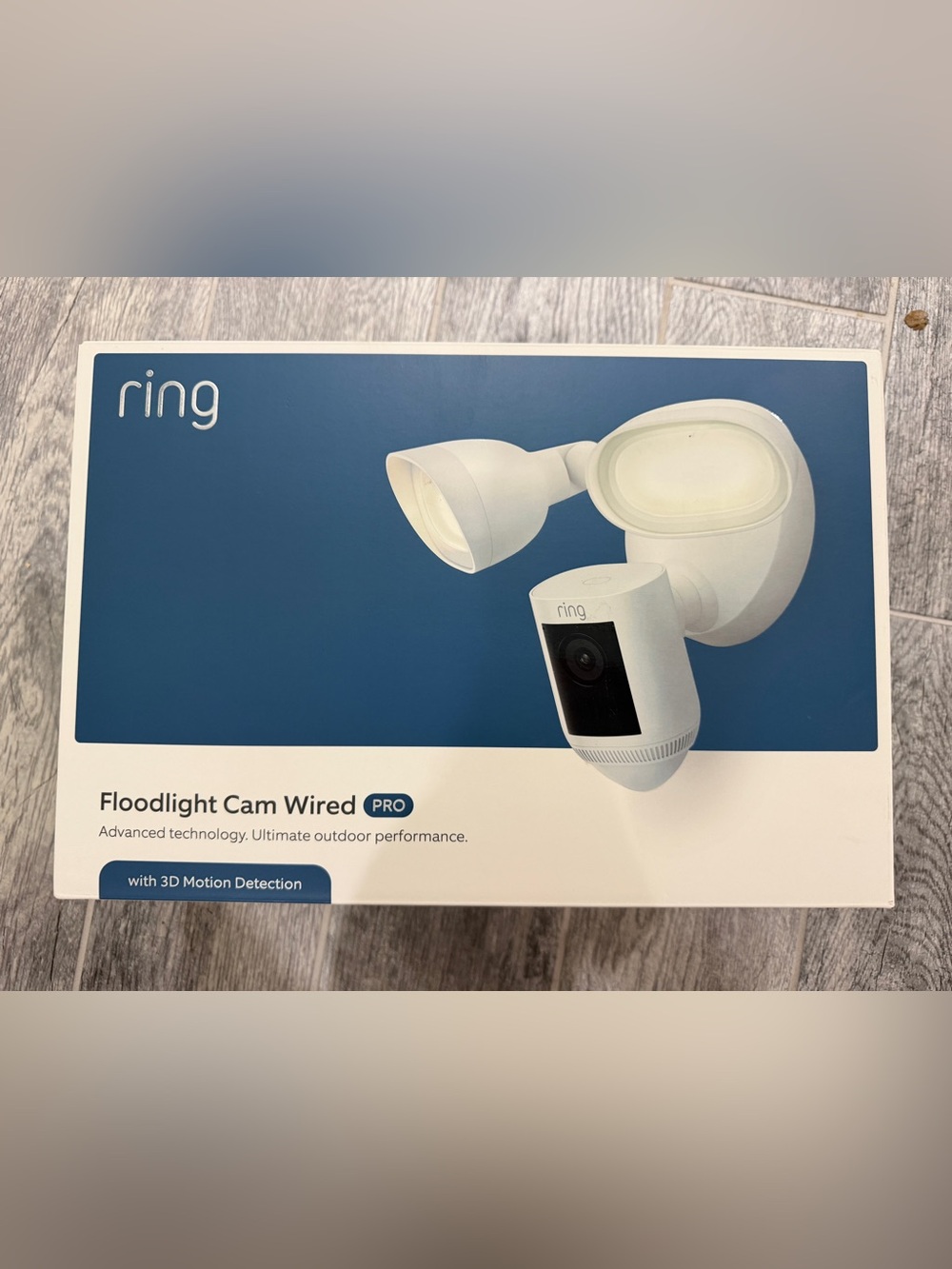 Ring Floodlight Cam Pro Wired Security Camera White 3D Motion Detection